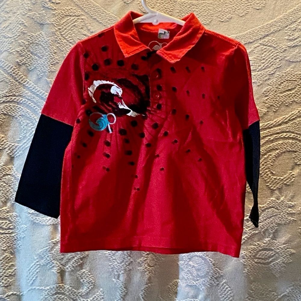 10/$50 OP Of Red and Black Kids Polo Shirt Size 3T/NP3